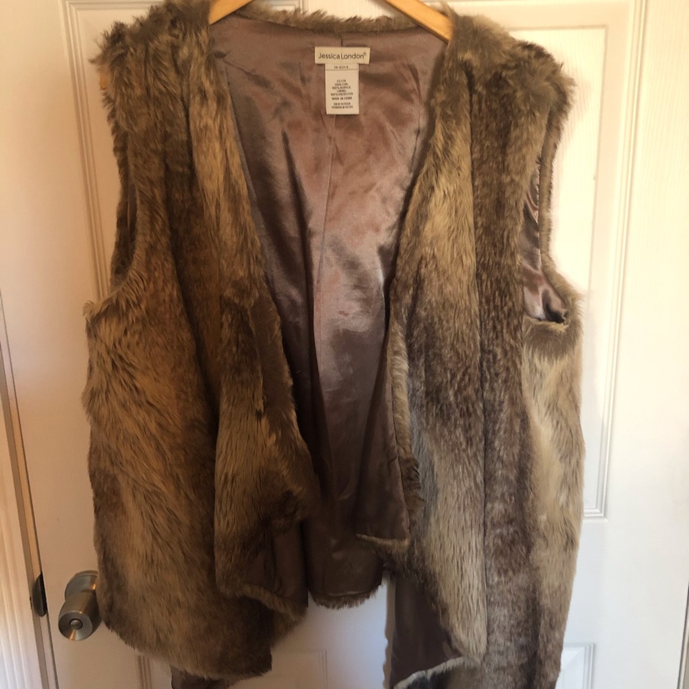 Jessica London Faux Fur Vest sz 22/24